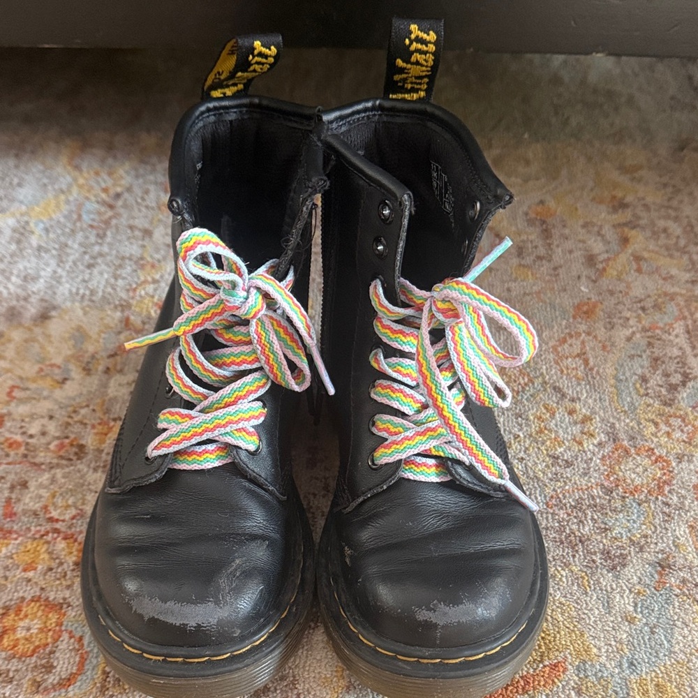 Kids Black Leather Boots
